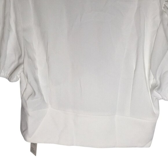 feminine  Babydoll Cropped Top Womens Sz L White Lace V Neck Angelcore dainty - Picture 12 of 16